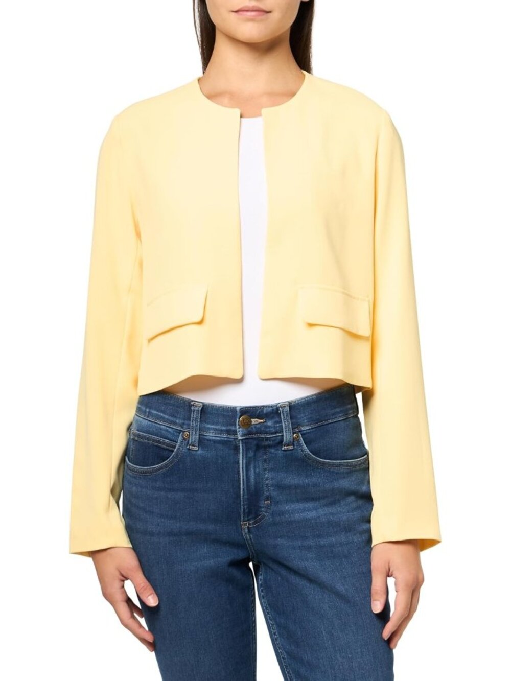 Steve Madden Women's Golden Glow Long Sleeve Collarless Polyester Serenea Blazer